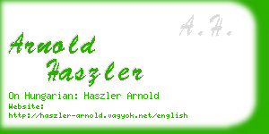 arnold haszler business card